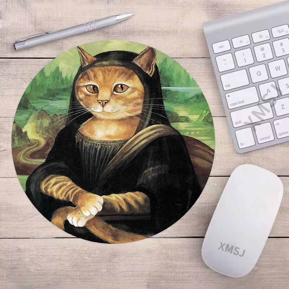 Cute Cats Mouse Pad Van Gogh Mouse Mat Gamer Vintage Starry Night Gaming Accessories Mouse Pad Computer Desk Mouse Mats 20x20cm