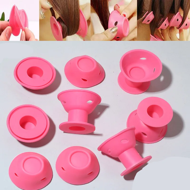 

Silicone Curling Iron Hair Curler No Heat Soft Rubber Magic Curly Hair Products No Clip Hair Rollers Curlers DIY Styling Tools