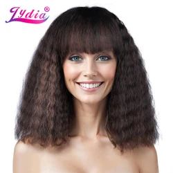 Lydia-Peluca de cabello sintético para mujer, cabellera artificial rizado de 16 pulgadas, resistente al calor, estilo afroamericano con Topper de piel ondulada al agua, uso diario completo