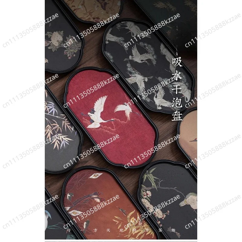 Tea Tray, Dry Brew Tea Tray, Small Absorbent Tea Table, Household Pot, Cheng Guochao, One Person Drinker, Retro