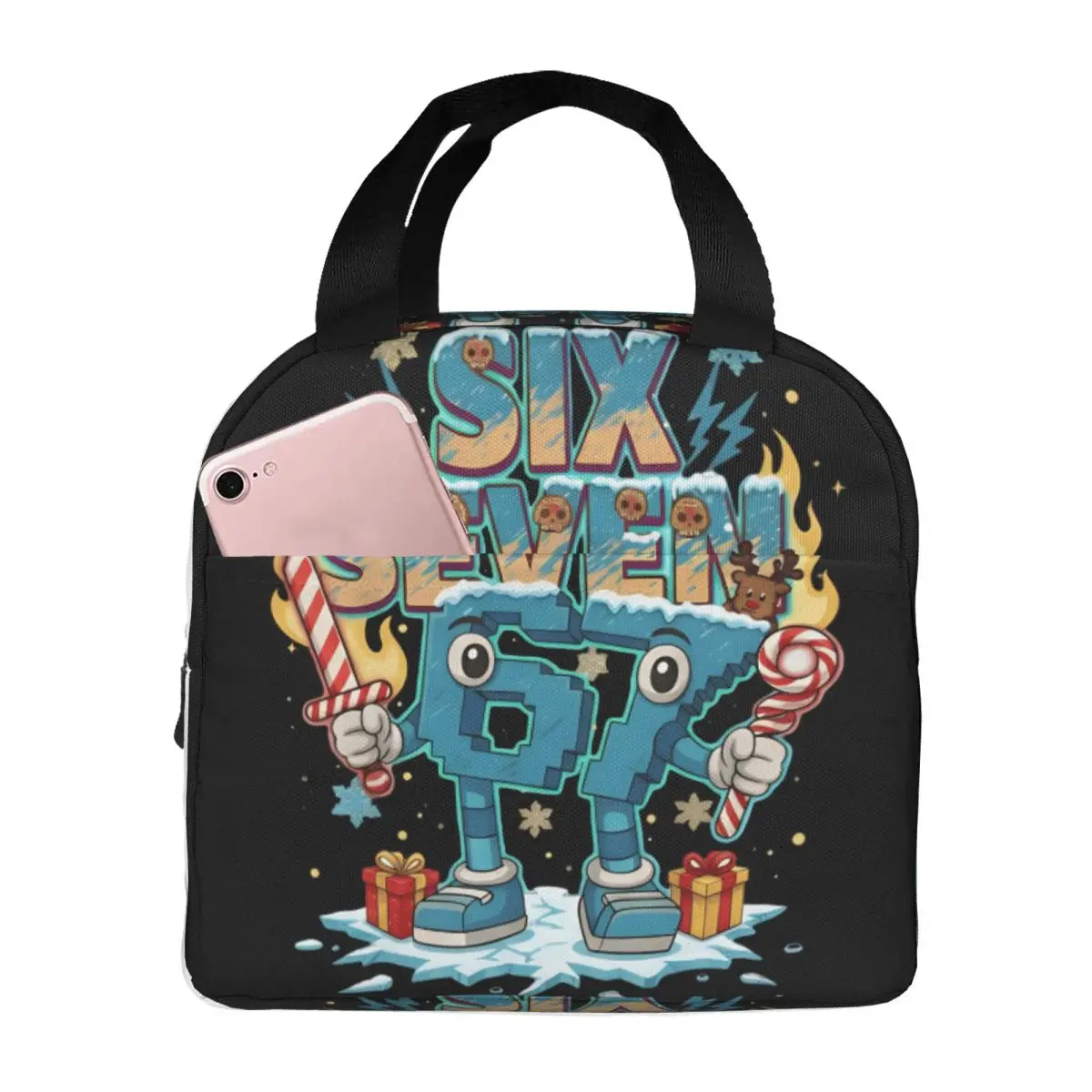 

67 Six Seven 6-7 Funny Italian Brainrot Insulated Lunch Bag For School Food Container Portable Cooler Thermal Bento Box