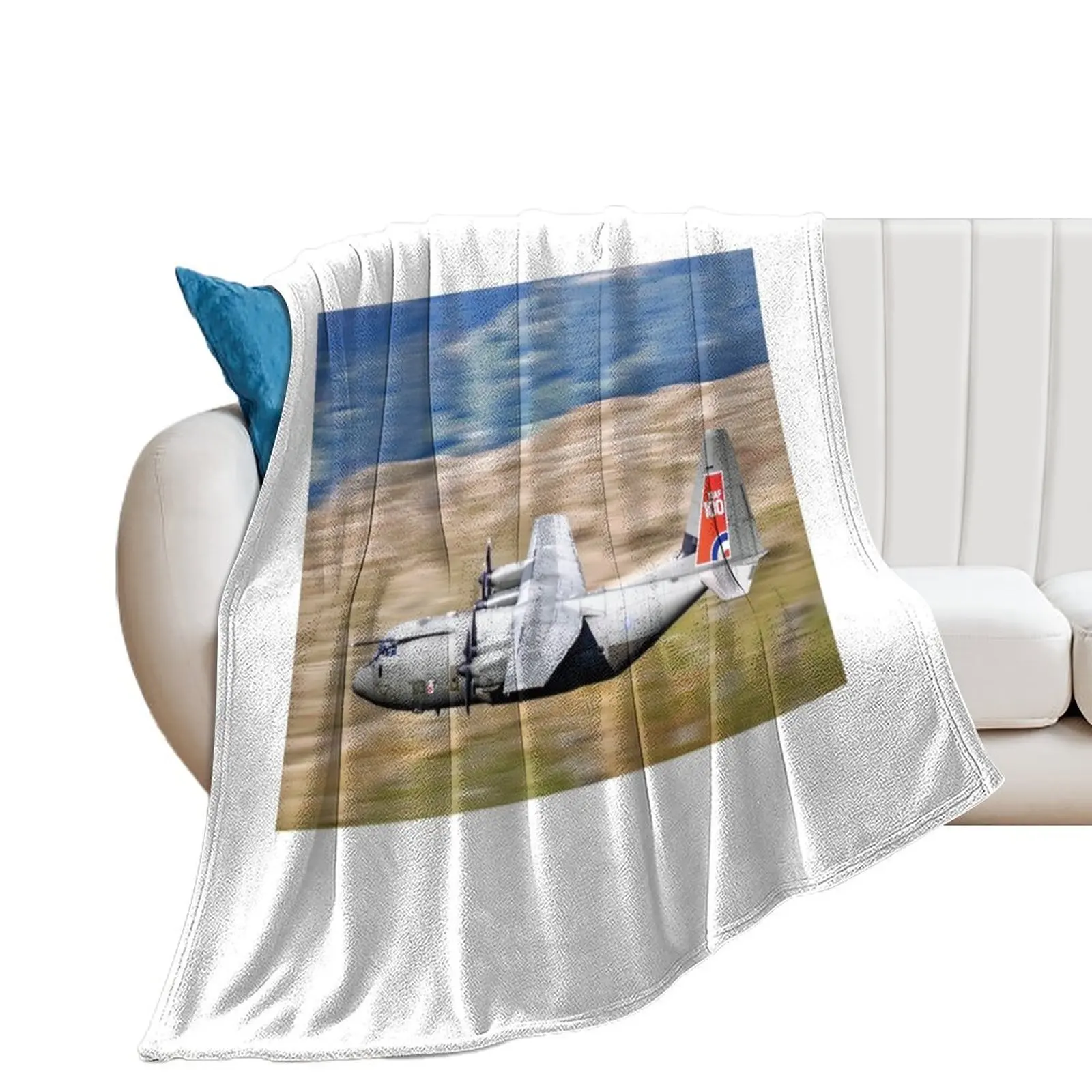 RAF C130 Hercules Low Level in the Mach Loop Throw Blanket Cute Plaid Decorative Sofas Bed linens Plaid Blankets