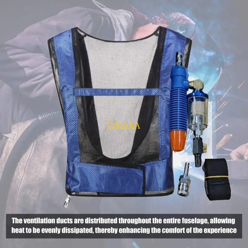 Dxaa ar condicionado colete soldagem aço ar comprimido colete refrigeração ar condicionado colete refrigeração