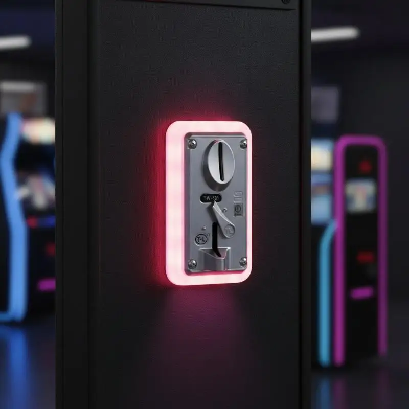 1 PCS 12V DC Coin Acceptor Part Wear Scratch Resistant Coin Selector Accessory Colorful Flashing Decorative Front LED Frame