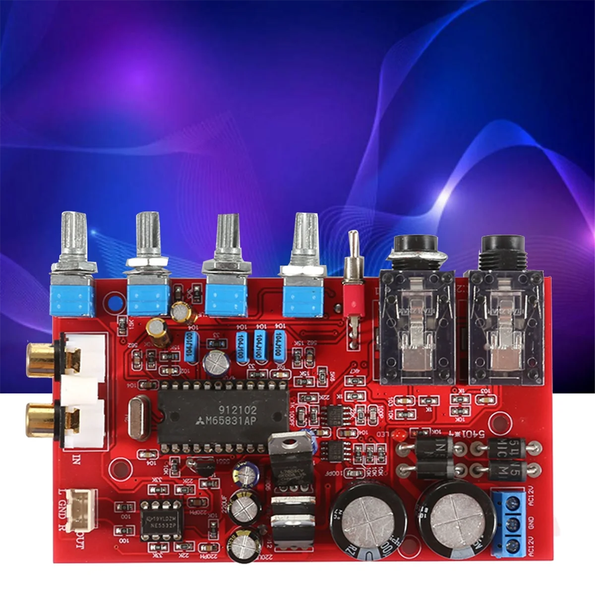 AP-YJ0026-OK 프리앰프 보드 2X3300UF 필터