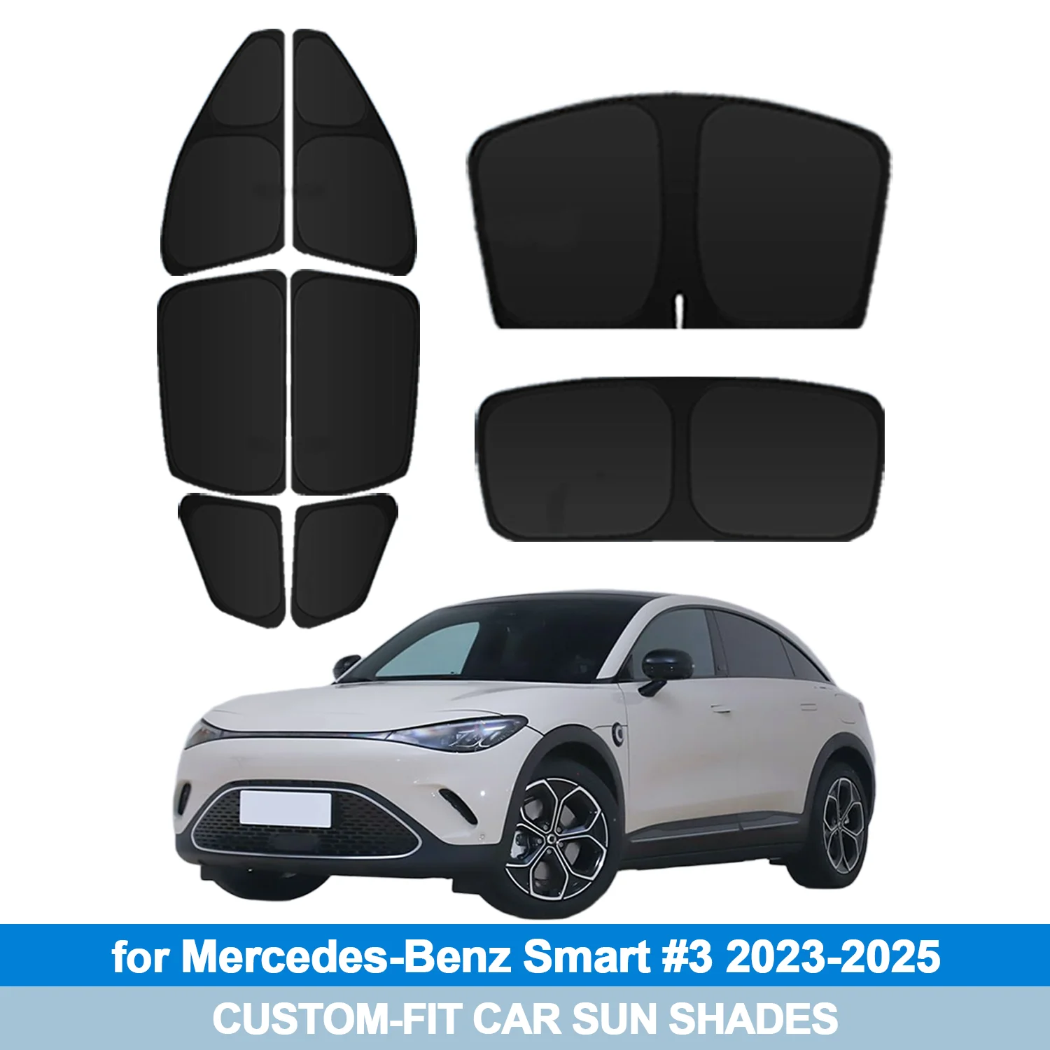 

For Mercedes-Benz Smart #3 2023-2025 Windshield Sun Shade Side Window Shades Cover Sun Visor Shield Privacy Protection