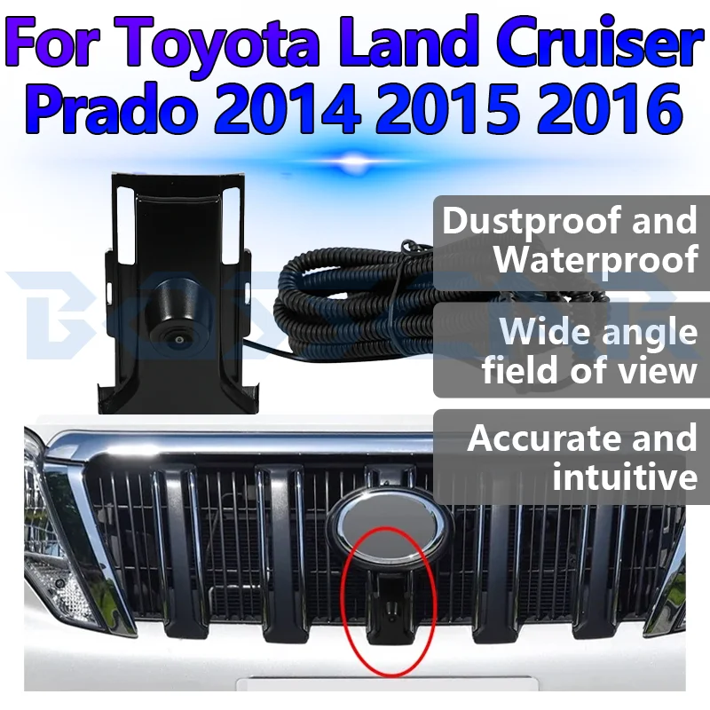 

Автомобильная камера переднего вида для Toyota Land Cruiser Prado 2014 2015 2016 AHD 1080P ночного видения 150 ° Водонепроницаемый монитор с объективом «рыбий глаз»