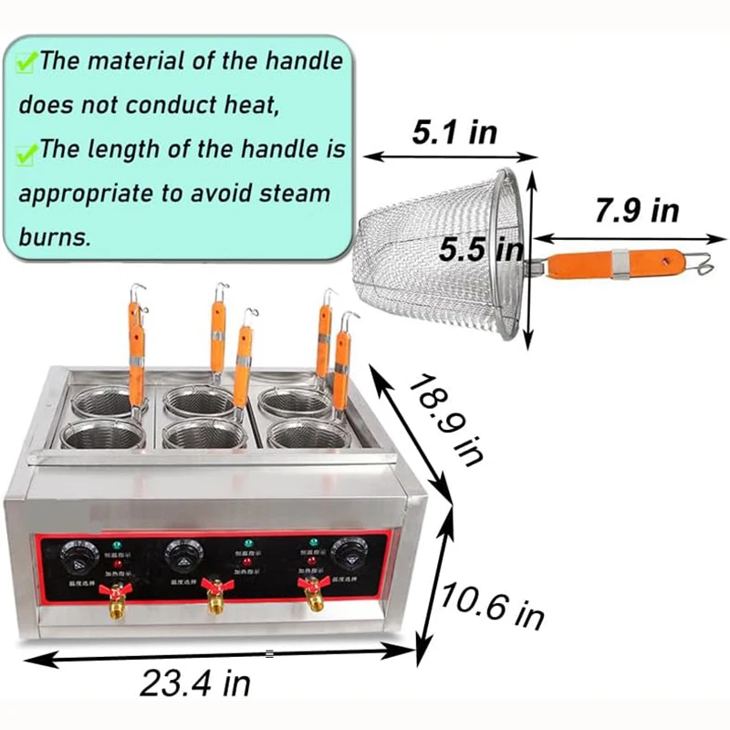 Коммерческая машина для приготовления лапши с 6 отверстиями, электрическая машина для приготовления макарон, машина для приготовления макарон, 220 В