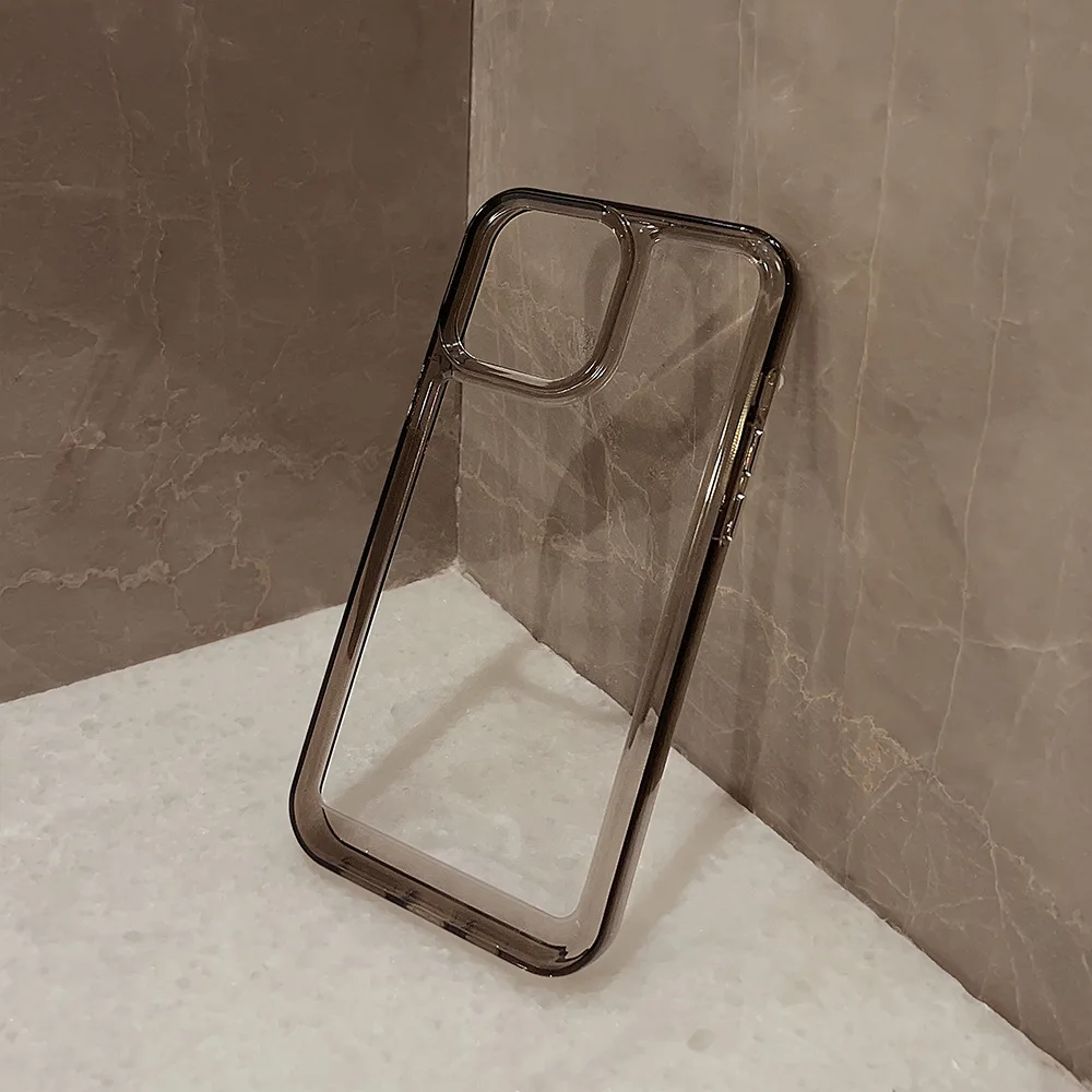 Klare Acryl-Rückseite, schützende, stoßfeste Hülle für iPhone 16, 15, 14, 13, 12, Pro Max – galvanisierte Seitentasten