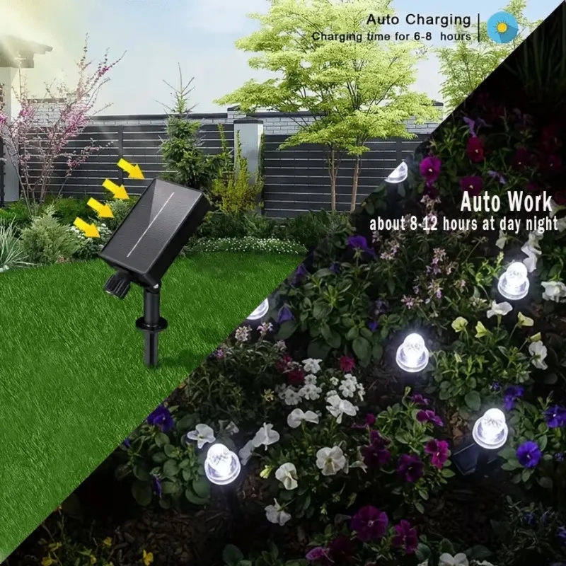 New Solar Garden Lamp, 20 LED Solar Decorative Lamp, Olive Color Lamp, 8 Flashing Lighting Modes, Warm Color/White Light, Outdoor Solar Landscape Lighting, Suitable for Gardens, Lawns, Gardens, Villas, Camping, Christmas Gifts, New Year Gifts - view 5