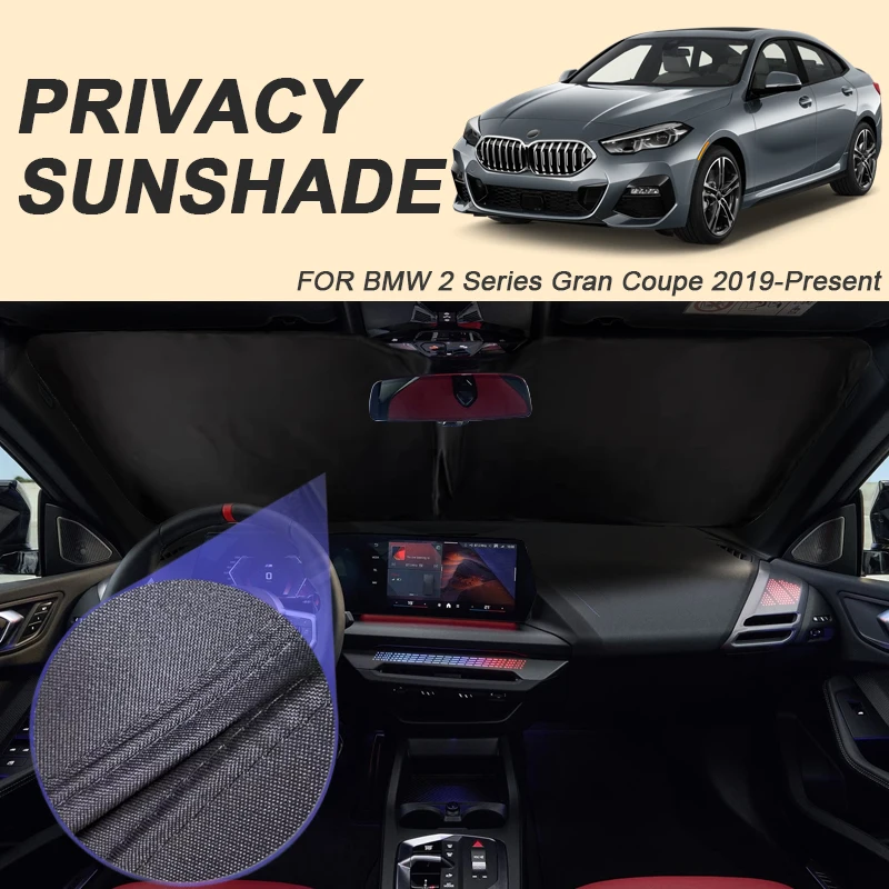 

Автомобильный солнцезащитный козырек на черное окно для BMW 2 серии Gran Coupe 2019-2026, автоматический анти-УФ-тепляционный защитный чехол, аксессуар