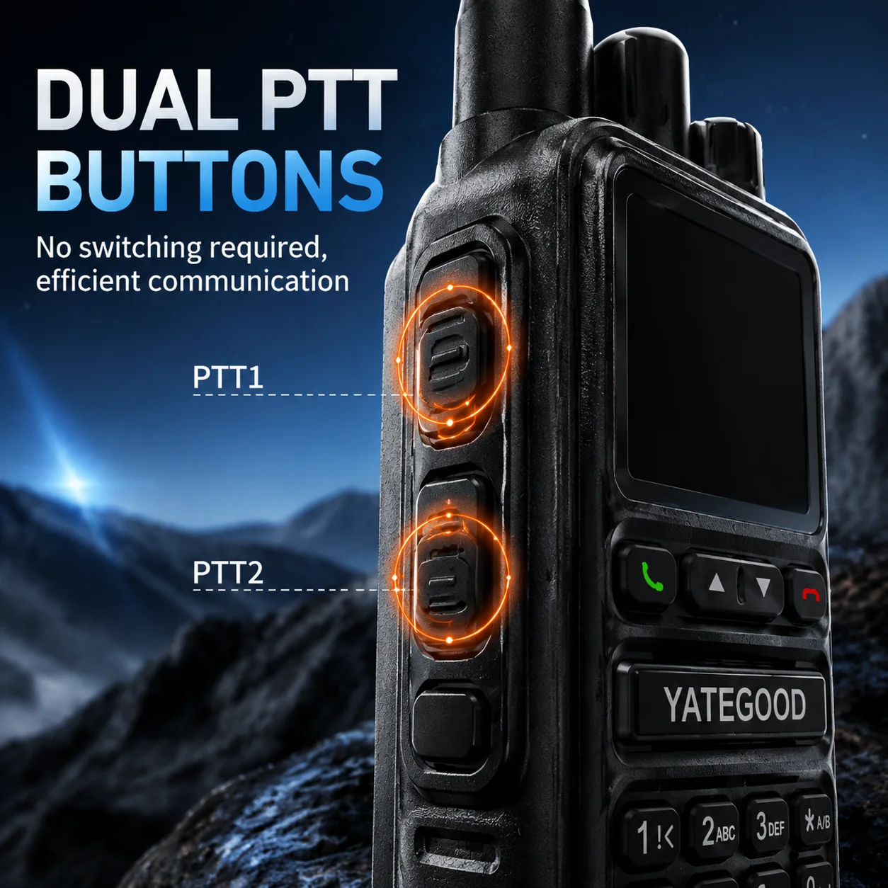 YATEGOOD GM10 POC Type-C Walkie Talkie Portable Handheld Radio Long Range Global Network  3G 4G
