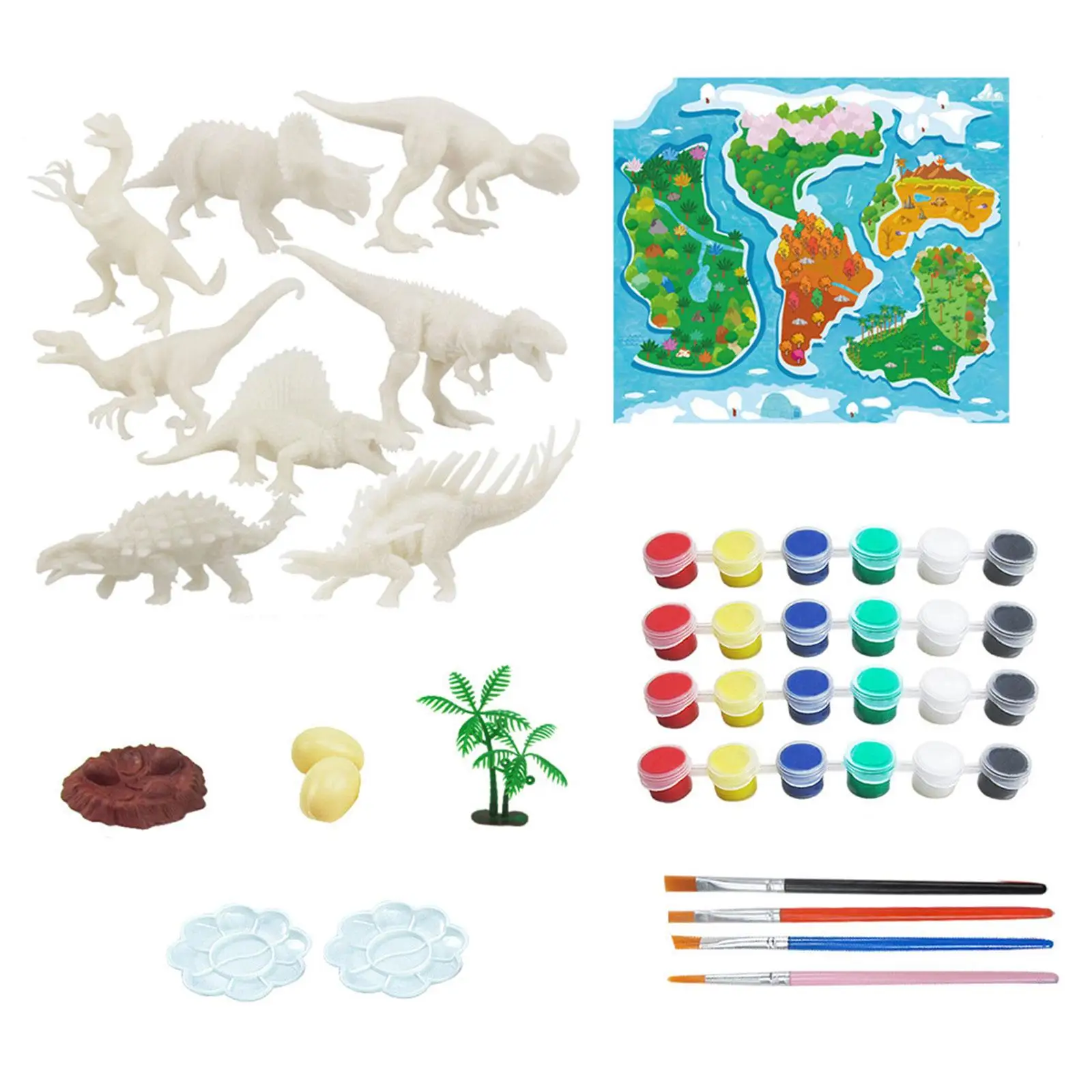 DIY Coloring Dinosaur Model Toy Crafts Paint Your Own Dinosaur Hand Painted Dinosaur Art Crafts Painting Kit for Activity Boys