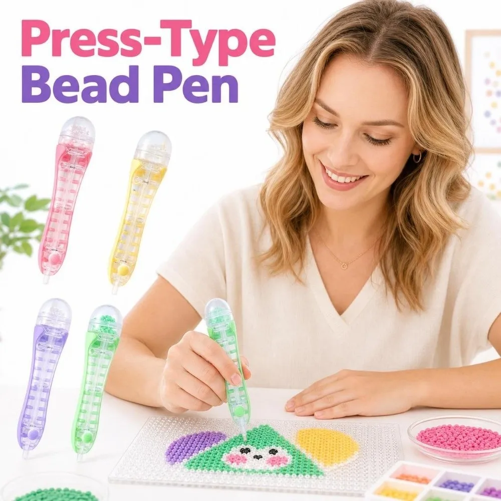 Automatic Fuse Bead Pen 2.6mm Tip Efficient Bead Placement Pen Jam-Free Ergonomic Press-Type Bead Pen DIY Crafts Project