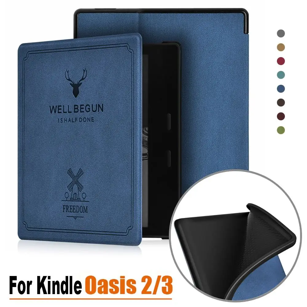 9/10th Generation Smart Cover Funda Auto Sleep/Wake 7 inch eReader Folio Case PU Leather Soft for Kindle Oasis 2/3