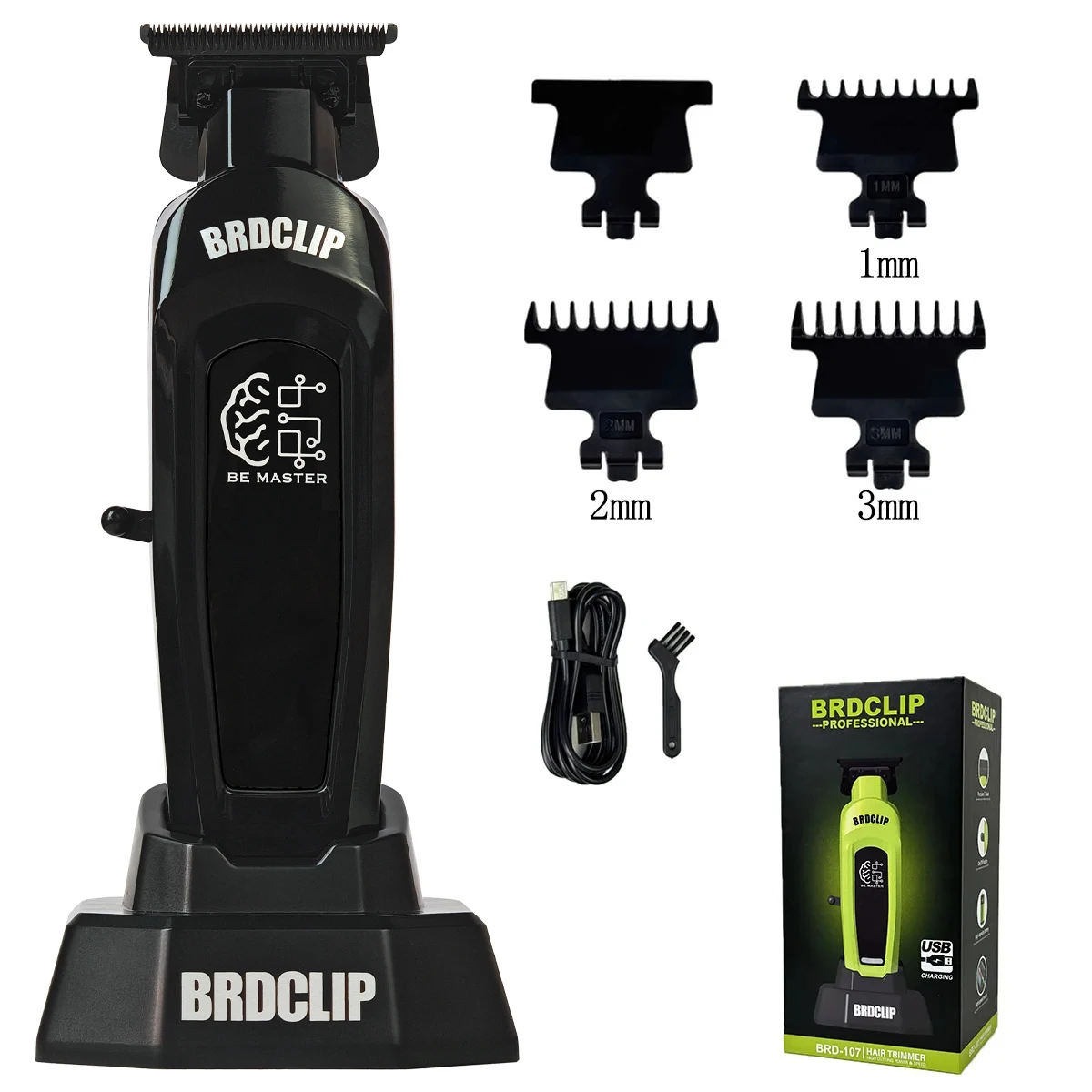 BRDCLIP BRD106 078 Haarschneidemaschine 7500 U/min 7200 U/min Neuer professioneller Friseursalon-Trimmer DLC-Klinge mit Ladestation Barber für Männer