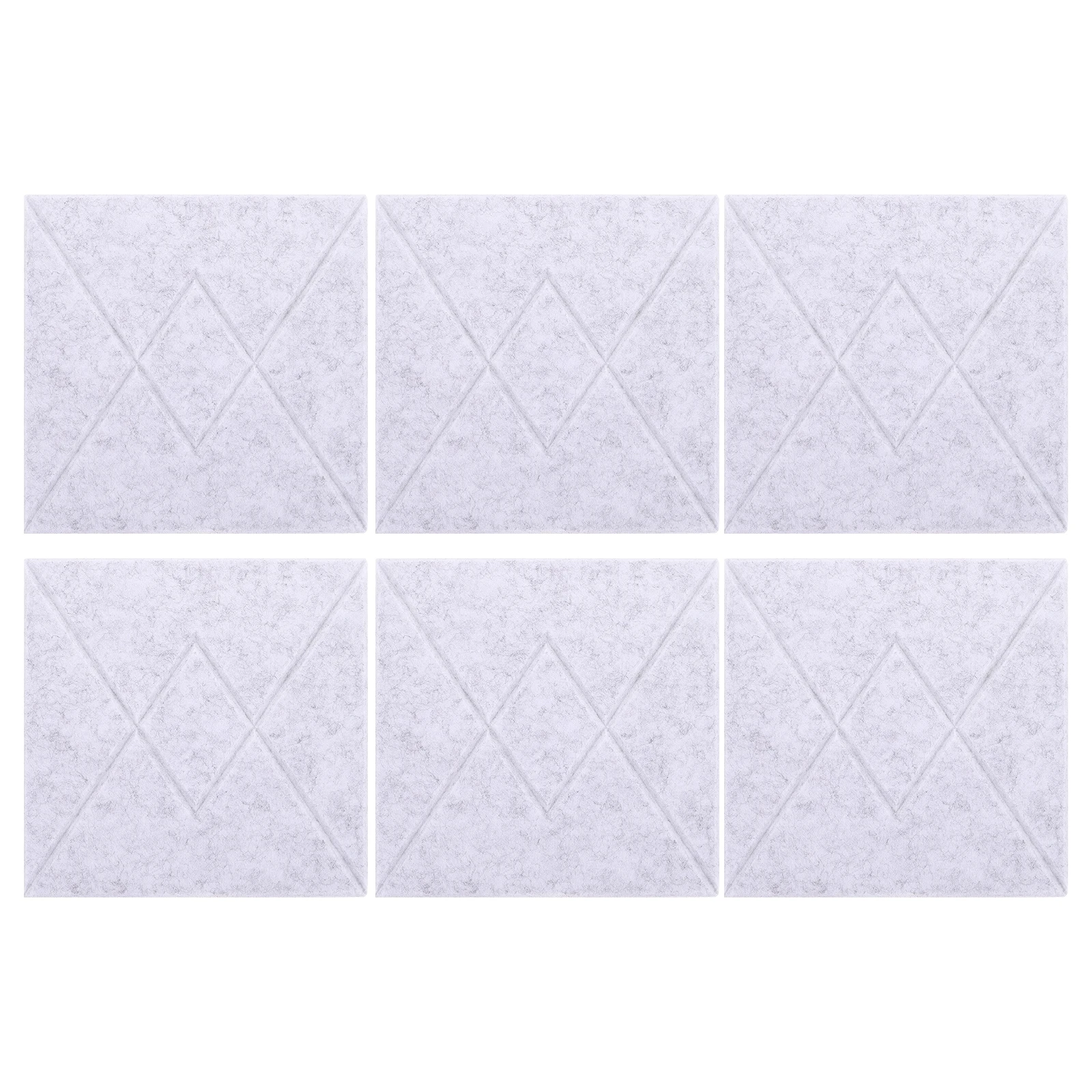 6Pcs Polyester Board V-Shaped Stripe Design Soundproof Wall Panels for Home Office Classroom Memo Photo