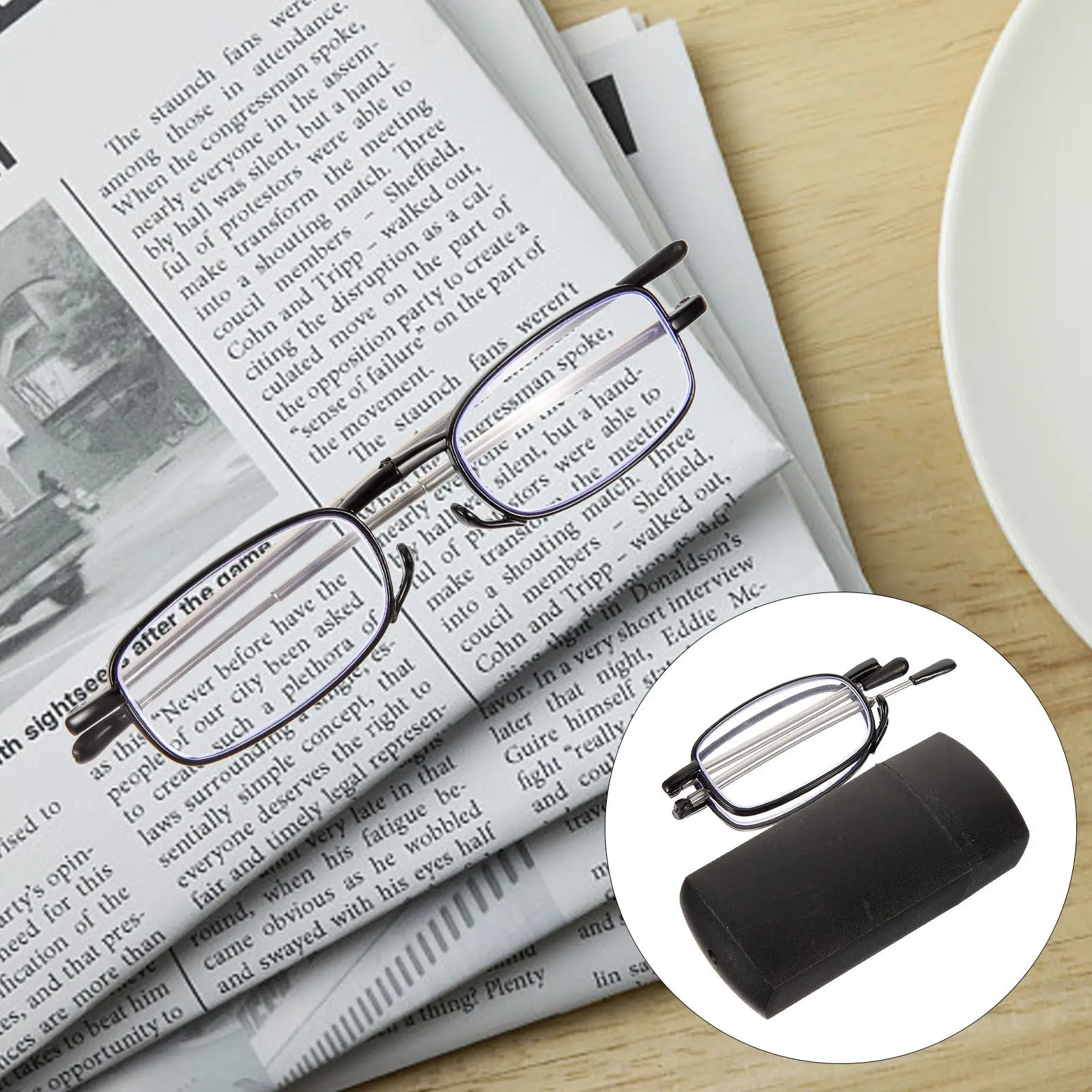 1Set Folding Presbyopic Glasses Anti-Blue Light Reading Eyeglasses for Old People Senior Men Women Lightweight Compact