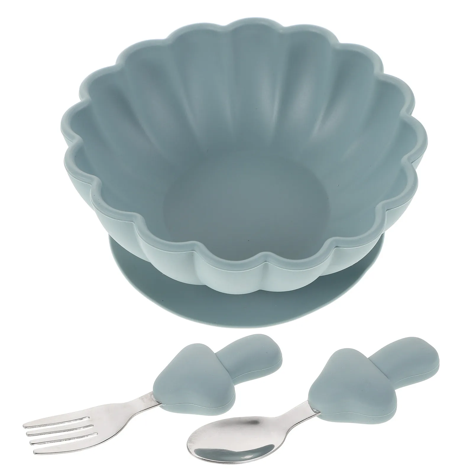 

1Set Silicone Baby Feeding Set Suction Bowl Soft Spoon Fork Snack Cup Drinking Cup Toddler Feeding Essentials Baby Food Dishes