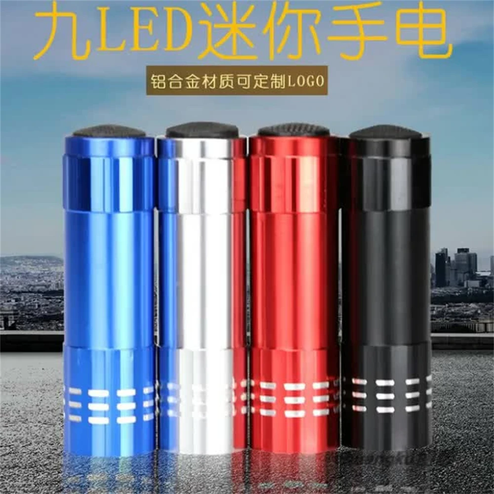 

Long Life WaterProof Portable Multi-functional Aluminium Shell 9 LED Flashlight+ 3pc AAA Battery for Outdoor Camp/Road Lighting