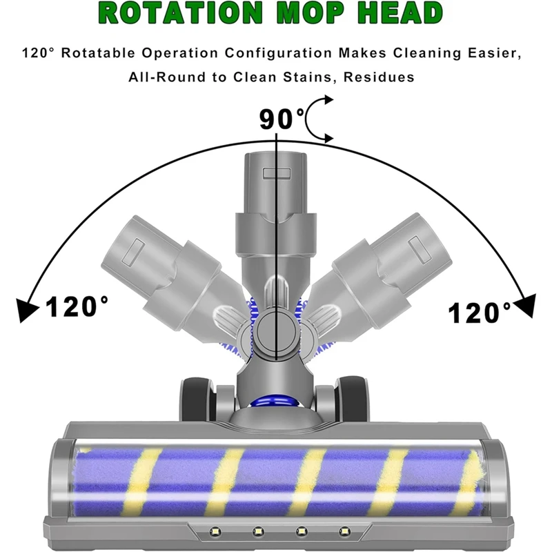 Electric Motor Brush Turbo For Dyson V6 DC62 DC58 Brush Roll With Soft Bristle For Parquet Tiles With LED Light Easy Install