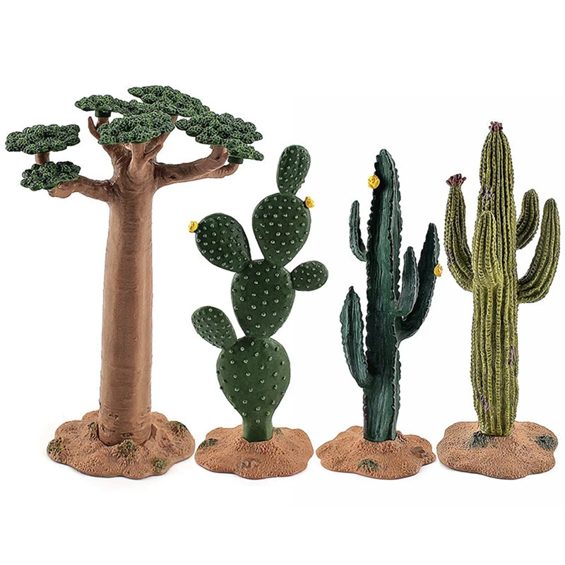 Simulation Green Plant Cactus Tree Baobab Bush Model DIY Scene Props For Kids Cognitive Toys