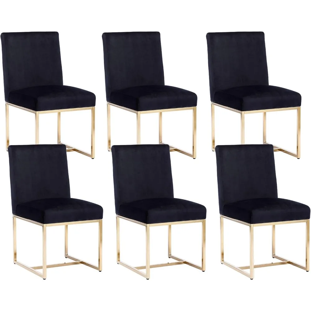 

Upholstered Modern Dining Chairs Set of 6 Linen Mid Century Dining Room Chairs Armless Side Chair Comfy Kitchen Chairs