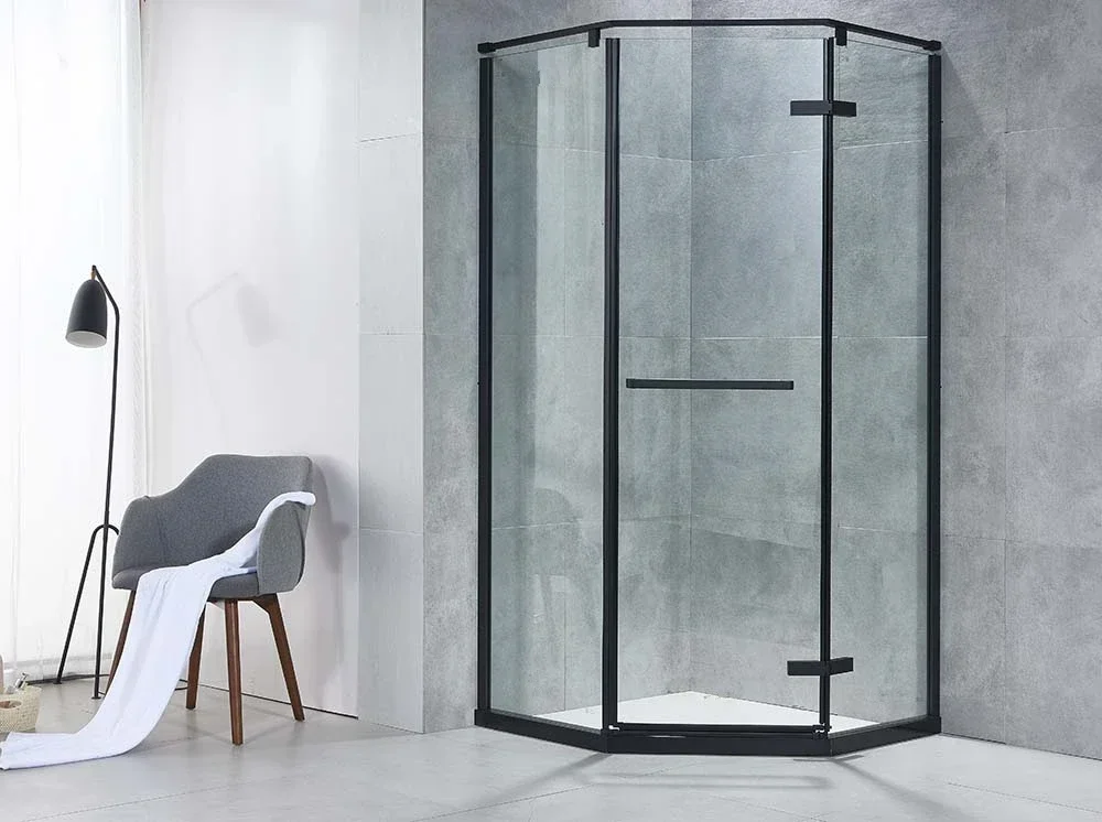 Aiweiluo Simple Sliver Sliding Bathroom 8MM Tempered Glass Shower Enclosure Shower Door