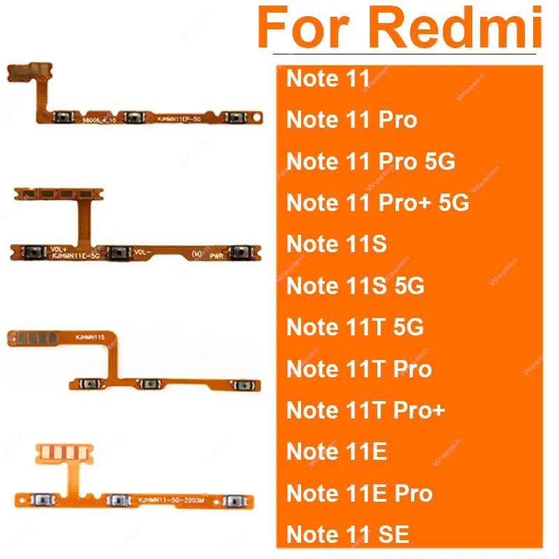 

Power Volume Flex Cable For Xiaomi Redmi Note 11 Pro 5G Note 11E Pro Note 11S Note 11T Pro Plus 11T Side Button Volume Power