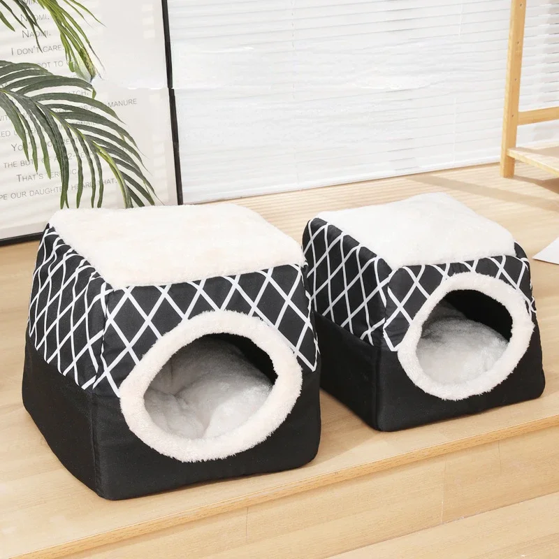 

Pet Warm Dog Cat Bed Soft Nest Dual Use Cat Sleeping Bed Pad Winter Warm Pet Cozy Beds Kennel For Small Dogs Cats Puppy