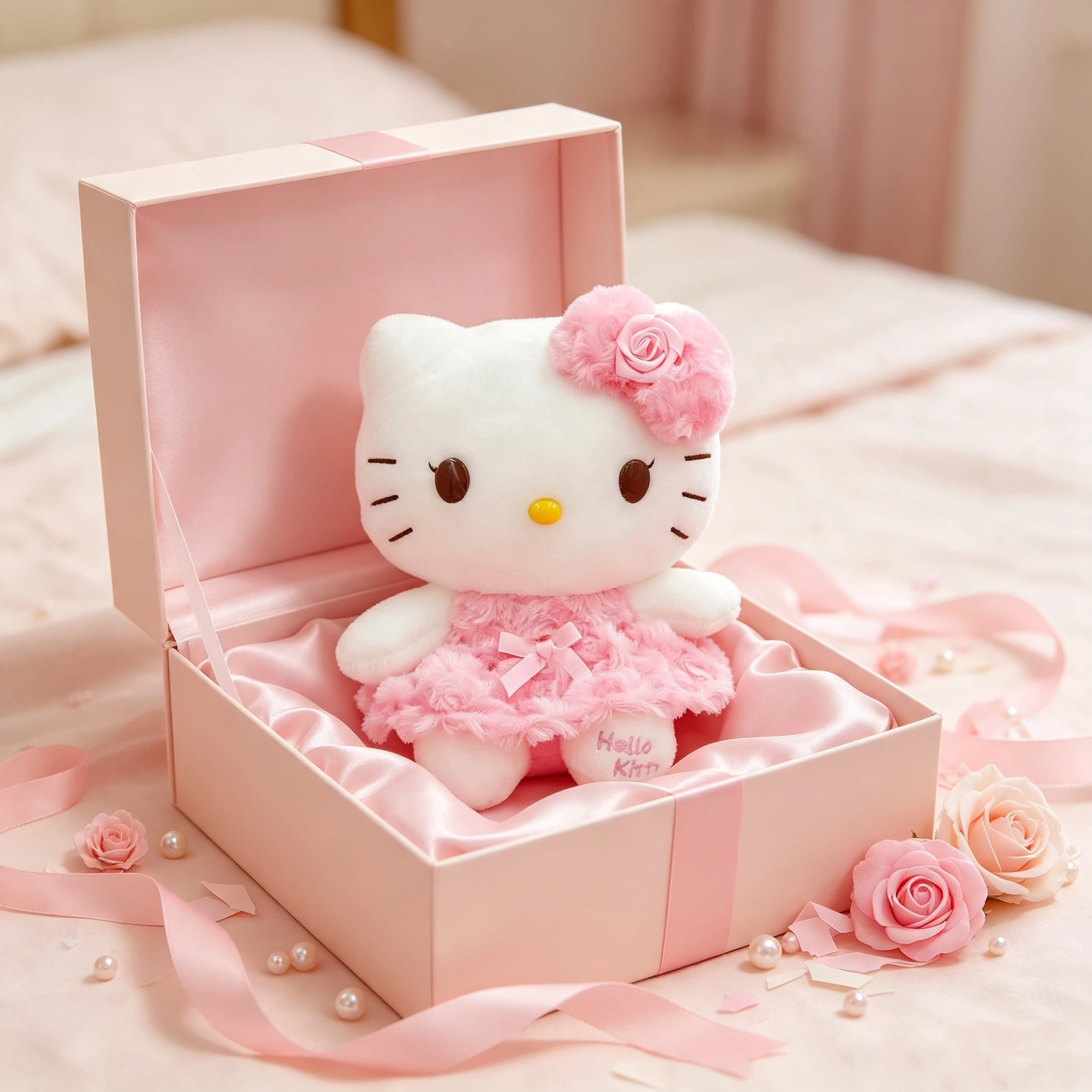 Genuine Cartoon Plush Doll, Soft Stuffed Throw Pillow for Bedroom Home Decoration, Sweet Valentine's Day Holiday Surprise Gift f