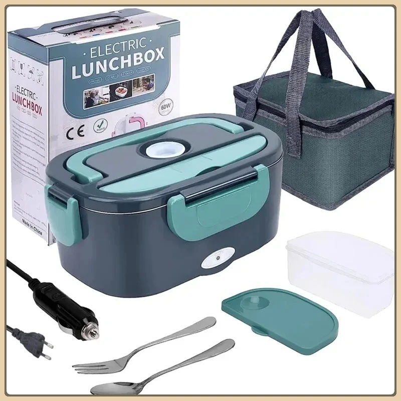 1,5 l, 60 W, elektrische Lunchbox, Speisenwärmer, tragbar, auslaufsicher, für Auto und Zuhause, für LKW, Mittagessen, Heizung, Mikrowelle