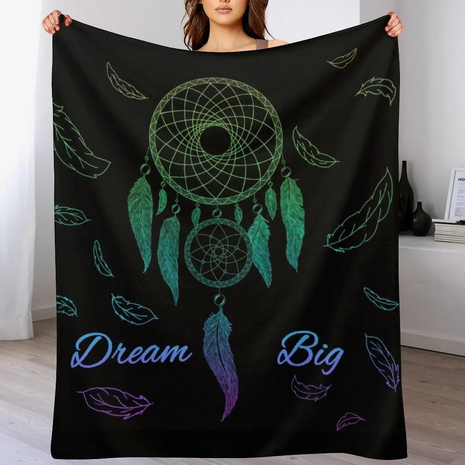 

Dream Big Dream Catcher Throw Blanket Fashion Sofas Summer Hairys Tourist Blankets