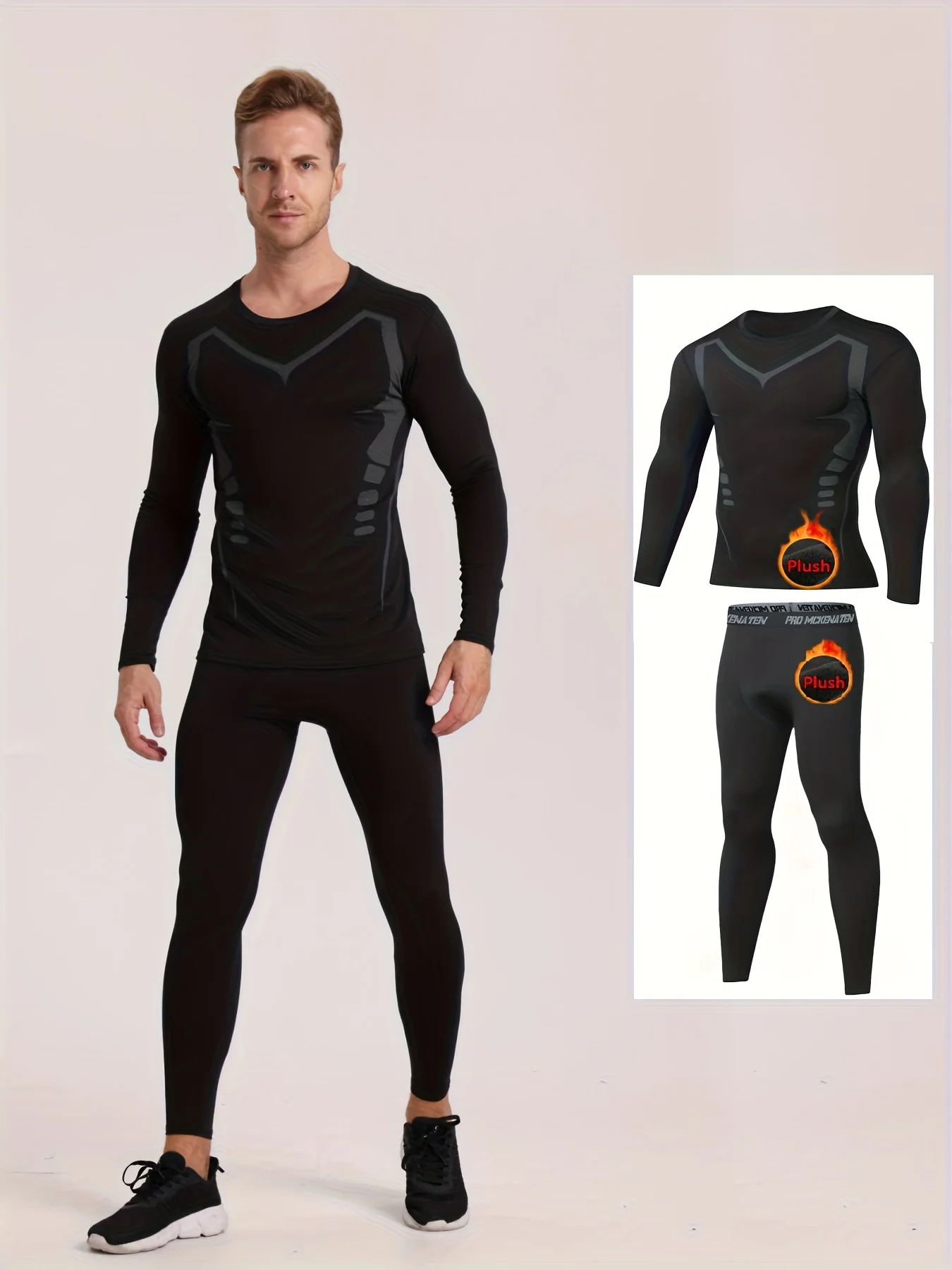 

Men's thermal suits, cold weather sportswear, thermal compression long-sleeved shirts, winter running and fitness wear