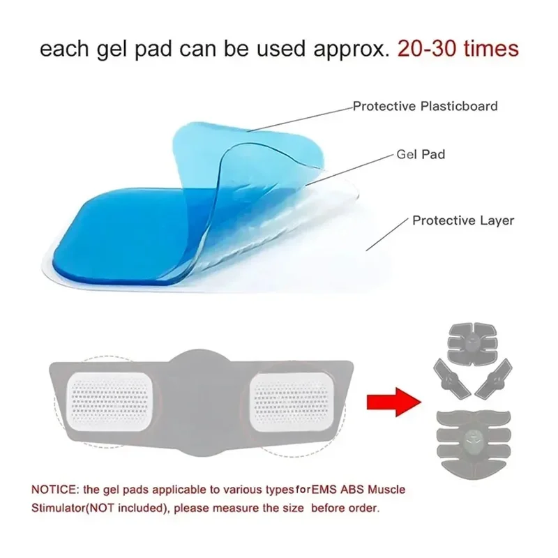 10-60Pcs Trainer Abdominal Gel Pad Electric Muscle Stimulator Stickers Fitness Weight Loss Body Slimming Massage Machine Patch