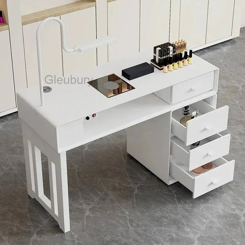 Professional Stylist Desk Salon LED Nail Light Nail Manicure Table Beauty Manicure Equipment Furniture Mesa Manicurista Ongle