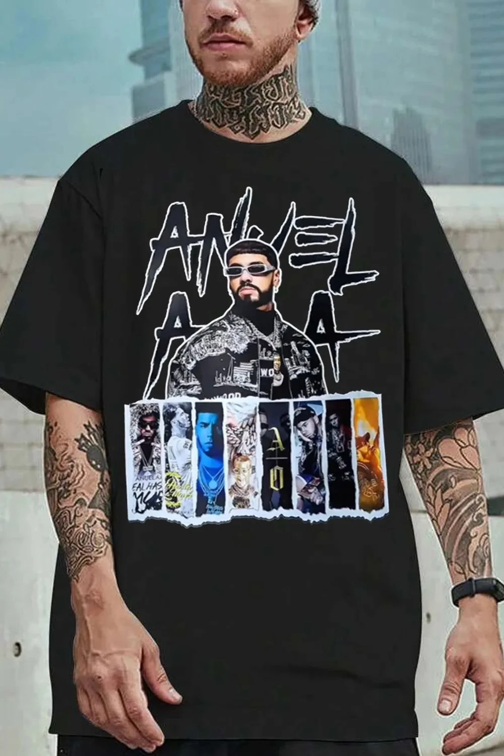 2026 Rapper Anuel AA Real Hasta La Muerte Print T-shirt Hip Hop Oversized Short Sleeve T Shirt Men Women Fashion Cotton T Shirts