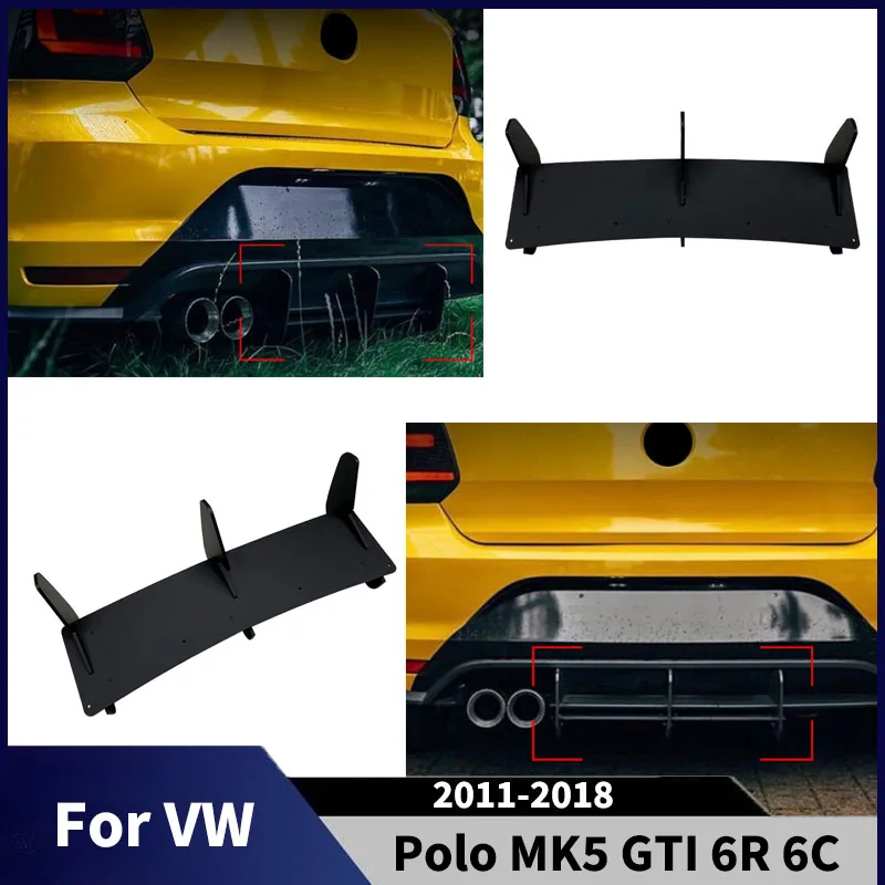 

Для VW Polo MK5 GTI 6R 6C 2011-2018 Автомобильный задний бампер, диффузор, спойлер, аксессуары, задний сплиттер, комплекты кузова для подбородка, детали для тюнинга