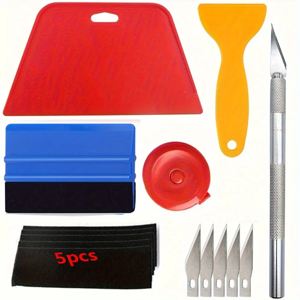 Car Window Tinting And Self Adhesive Wallpaper Tool Set Including Squeegee Smoothing Tools Utility Knife And Measuring Tape