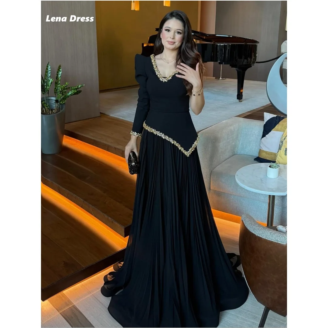 

Lena Customized Prom Dresses 2025 Luxury Party Evening Dress Woman One Shoulder Shiny Black Line A Ball Gown Dress Elegant Gowns