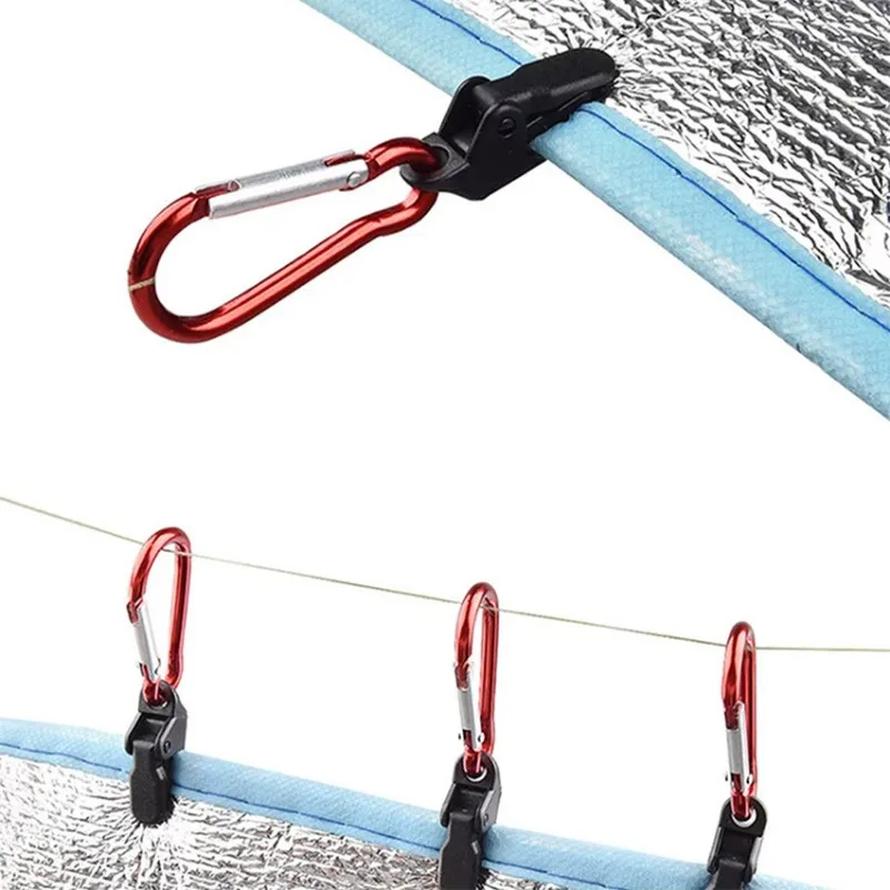 Outdoor Tarp Clip Camping Tent Clamp Shark Crocodile Clip Heavy Duty Hanging Hook Fastener for Canopy Awning Shelter Hiking