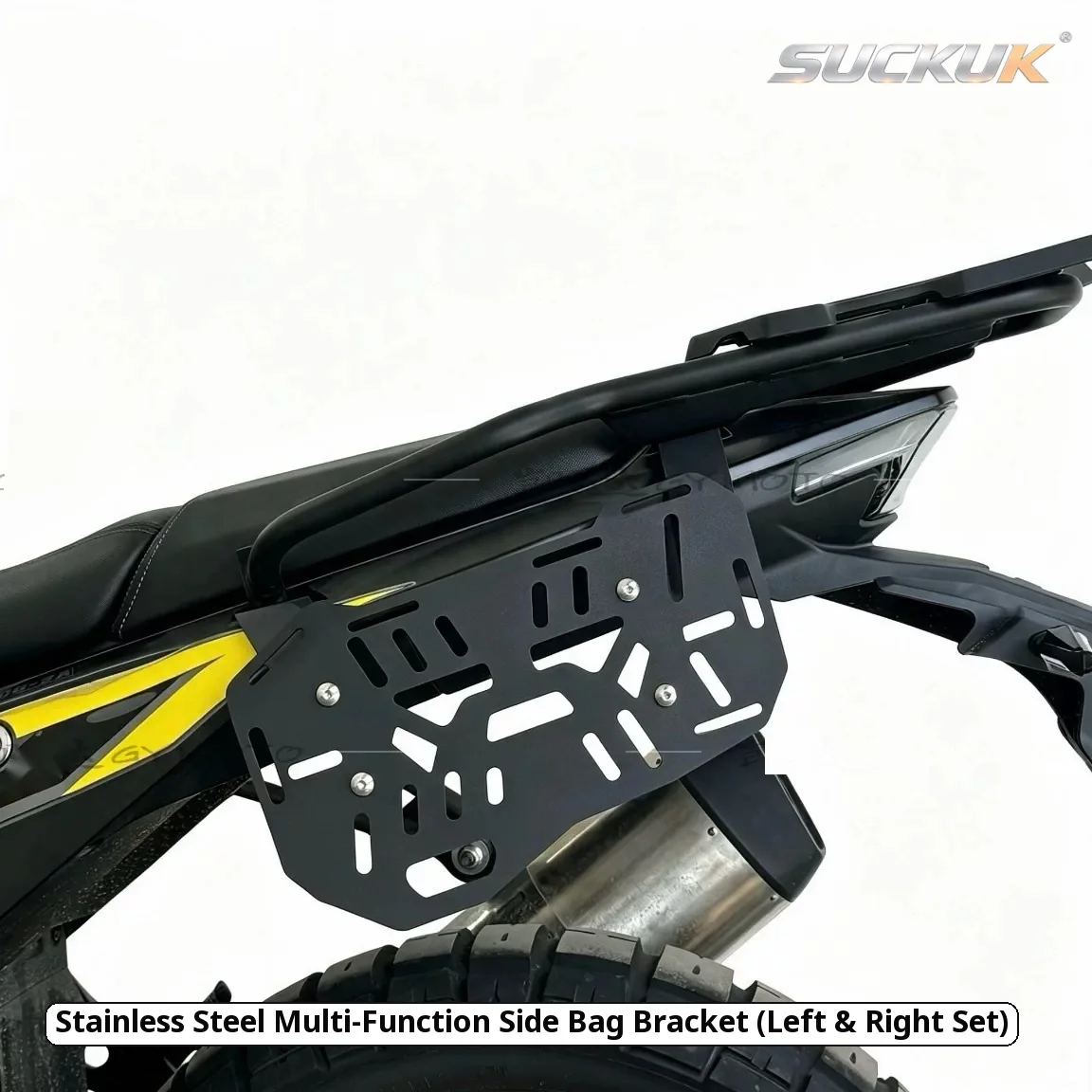 Motorcycle Off-Road Light 304SS Passenger Grab Handle Multifunctional Side Bag Mounting Rack Pair For VOGE DS800X Upgrade Parts