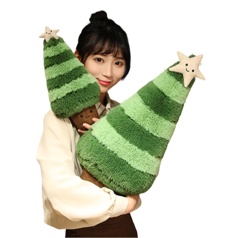 

30/60CM New Cute Creative Dark Light Green Christmas Series Tree Soft Plush Pillow Sofa Decoration Girls Kids Birthday Presents