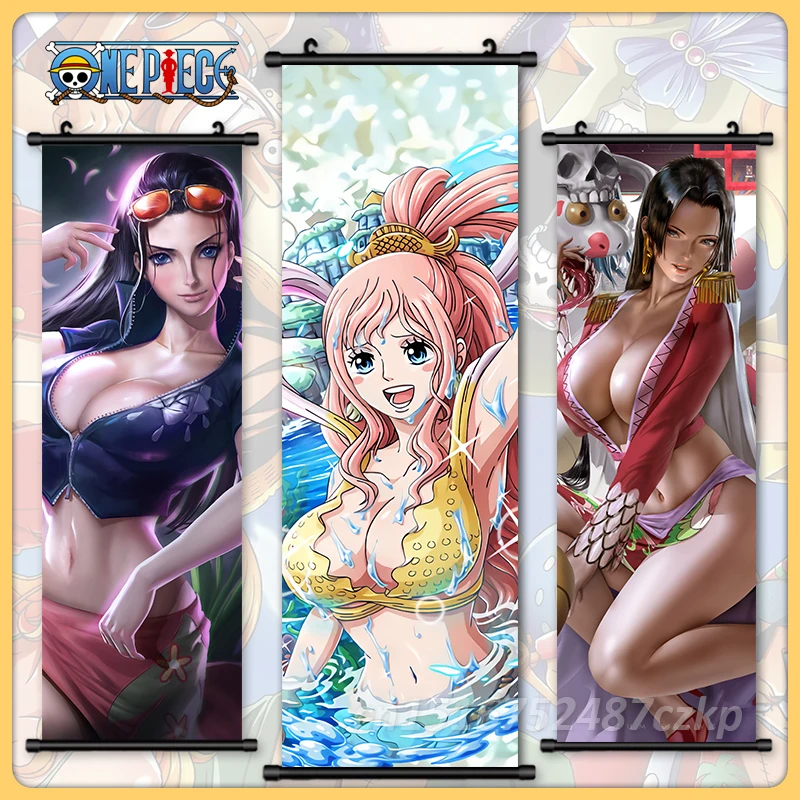 Home Decor Anime Poster Wall Art One Piece Robin, Nami Hanging Scroll Print Japanese Picture Poster