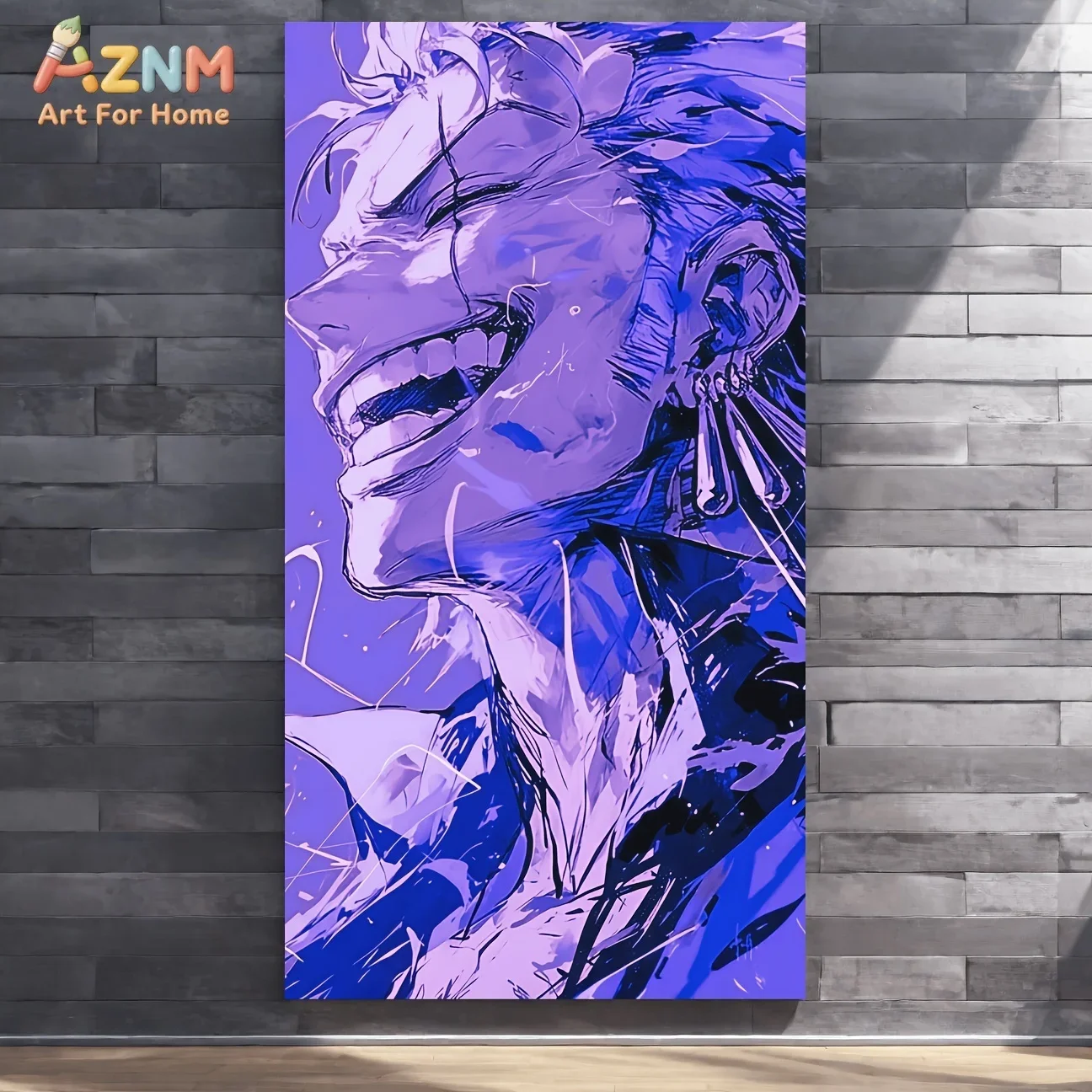 VIVID GEM 5D DIY Diamond Painting Full Drill One Piece Roronoa Zoro Purple Ink Cartoon Anime Art Hobby Craft Beginners Gift
