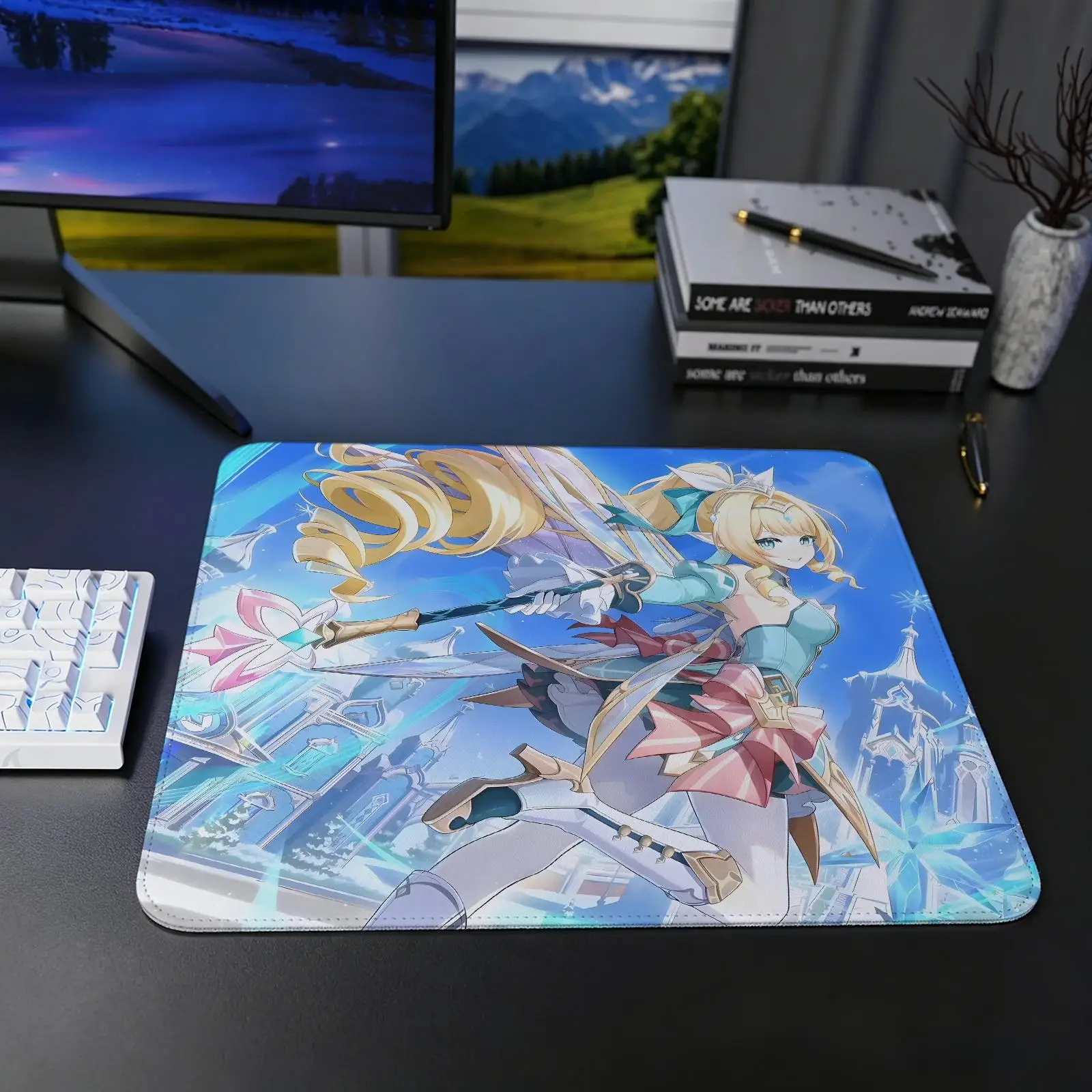 Genshin Impact Vesna Mouse Pad Regular gaming mouse pad S/M/L size Office mouse pad Laptop desk mat Stitched edge mouse pad