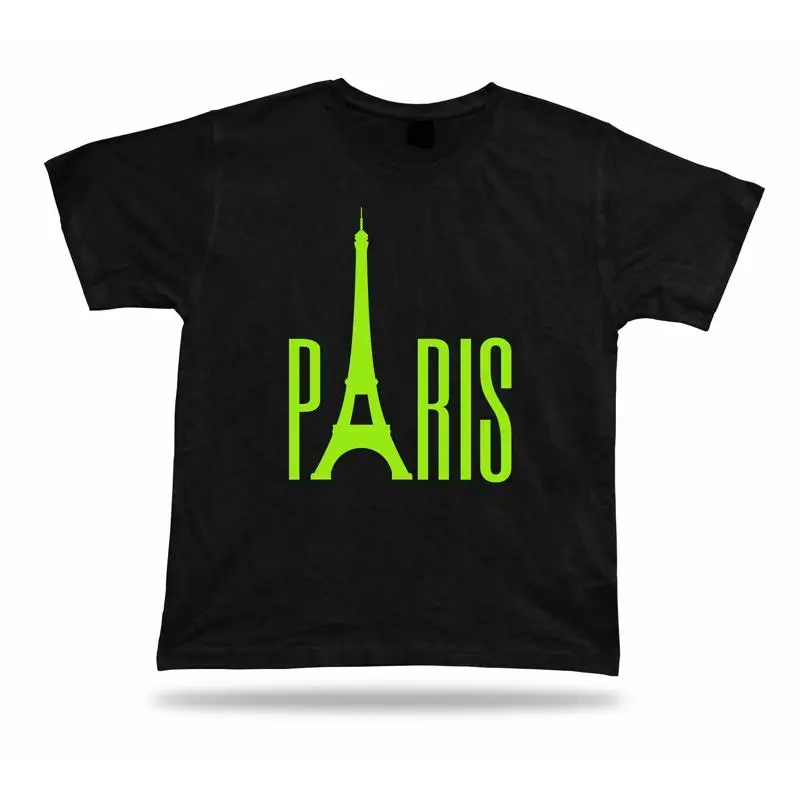 

Neon night Light Paris Shirt with Eiffel Tower symbol of France Graphic souvenir