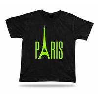 Neon night Light Paris Shirt with Eiffel Tower symbol of France Graphic souvenir