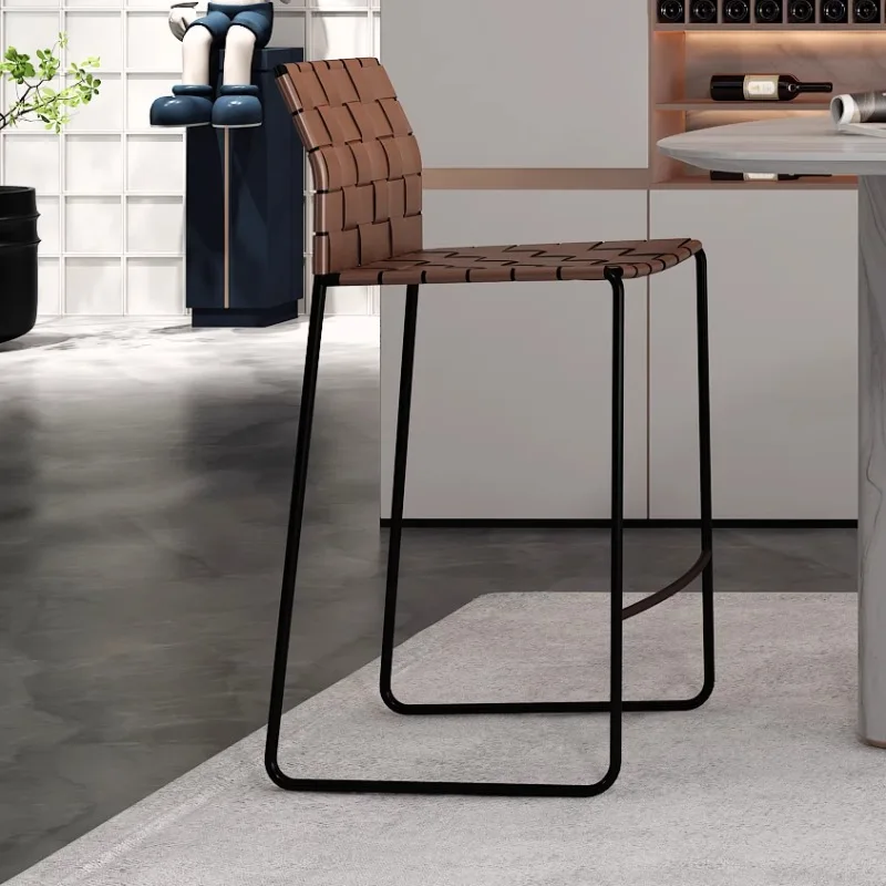 

/Woven Design Bar Chairs Reception Island Single Relaxing Wooden Bar Chairs Light Luxury Party Lounge Sillas De Bar Furniture