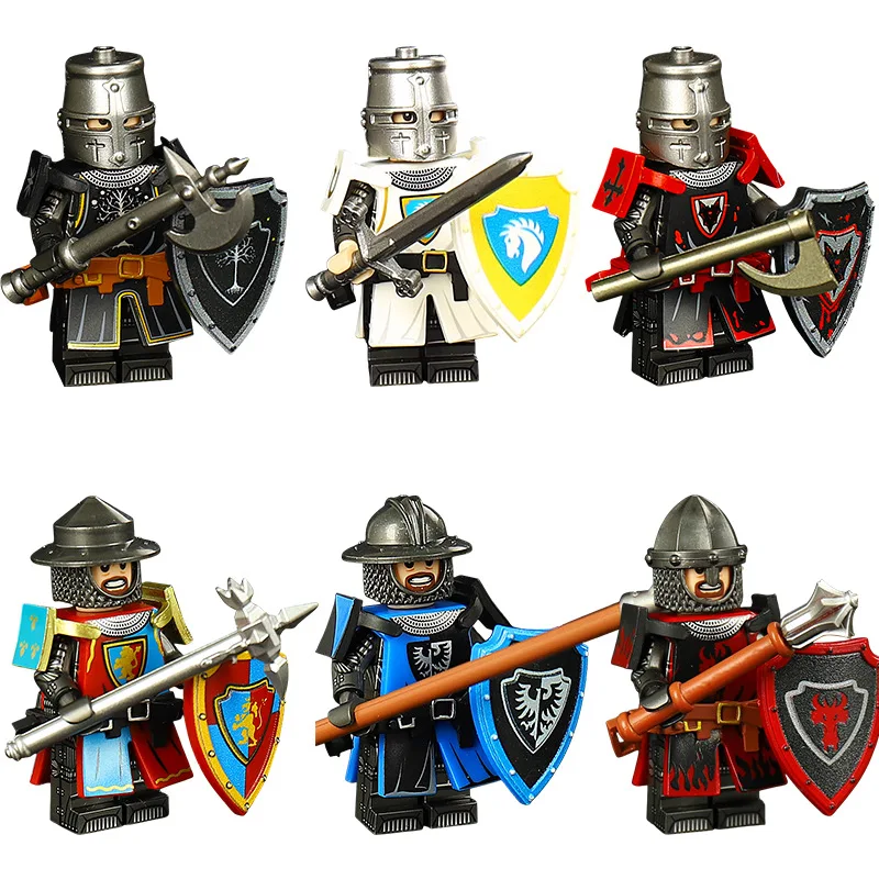 ST3631-3636 Caballero de las Sombras Dragón de Fuego de la Edad Media, Bloques de Construcción Ensamblables, Colección para Entusiastas de los Juguetes